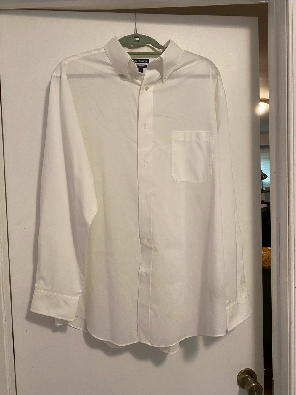 Croft & Barrow White Men's Button-Down Dress Shirt, NWOT, 18, 34/35